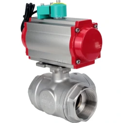 Кран шаровой BV3232P(4pc)-SP-3WL-T-ISO-H Ду20 Ру63 стандартнопроходной L-тип, внутренняя резьба, корпус - нержавеющая сталь 316, уплотнение - PTFE, с пневмоприводом PA-DA-052 и магнитным переключателем ALS200D