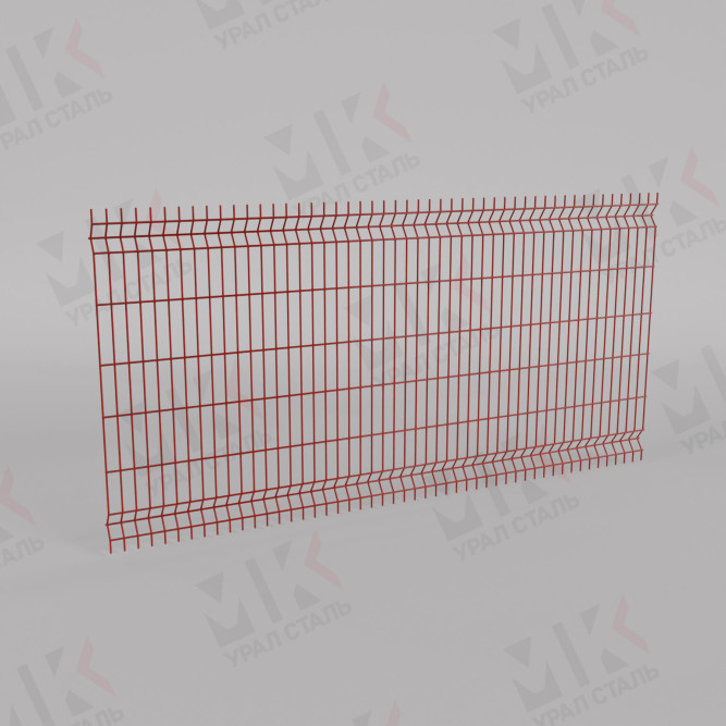 3Д забор красный (RAL 3032) 2500х3000х3 Medium в Омске