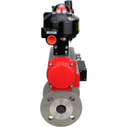Кран шаровой BV3232P(2pc)-FP-F-ISO-H Ду32 Ру40 фланцевый, полнопроходной, двухсоставной, корпус - нерж. сталь SS316, уплотнение - PTFE, с пн.приводом PA-SA-105 пн.распределителем 4M310-08 DC24V БПВ AFC2000 БКВ APL-510N-EX