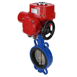 Затвор дисковый поворотный WBV1432N-2W-Fb-H Ду200 Ру16, корпус - чугун GGG50, диск - нержавеющая сталь 316L, уплотнение - NBR, с электроприводом QT-EX-030M-O2-380VAC-У1