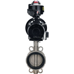 Затвор дисковый поворотный WBV3232V-2W-Fb-H Ду150 Ру16, корпус - нержавеющая сталь 316L, диск - нержавеющая сталь 316L, уплотнение - Viton, с пневмоприводом PA-DA-105-1 двойного действия, пневмораспределителем 4M310-08 DC24V, БКВ APL-510N EX
