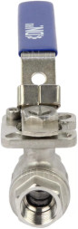 Кран шаровой BV3232P(2pc)-FP-T-ISO-H Ду15 Ру63 полнопроходной двухходовой, нержавеющая сталь 316, внутренняя резьба, уплотнение - PTFE, с ISO-фланцем и рукояткой, 9х9, F03/F04