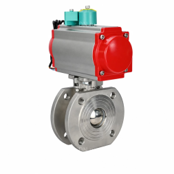 Кран шаровой BV3232P-FP-Fb-ISO-H WDVF Ду80 Ру16 полнопроходной, межфланцевый, корпус - нержавеющая сталь 316, уплотнение - PTFE, с пневмоприводом PA-DA-105, пневмораспределителем 4M310-08 DC24V и магнитным переключателем ALS200D