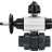 Кран шаровой BV4242E-FP-GRM-ISO Дн25 Ру10 полнопроходной, корпус - НПВХ, шар - НПВХ, уплотнение - EPDM, с пневмоприводом PA-DA-105-1, пневмораспределителем 4M310-08 AC220V и БКВ APL-510N EX в Омске
