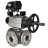Кран шаровой BV3232P(4pc)-FP-3WL-F Ду100 Ру16 полнопроходной трехходовой, фланцевый, корпус - нержавеющая сталь SS316, с пневмоприводом PA-DA-105-1 двойного действия и пневмопозиционером YT-1000RSN без обратной связи в Омске