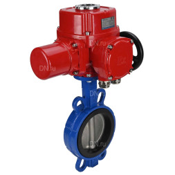 Затвор дисковый поворотный WBV1432N-2W-Fb-H Ду250 Ру16, корпус - чугун GGG50, диск - нержавеющая сталь 316L, уплотнение - NBR, с электроприводом QT-EX-040M-O2-380VAC-У1