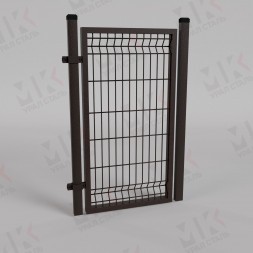 Калитка для 3д забора коричневая (RAL 8017) 1500х1000 мм с замком