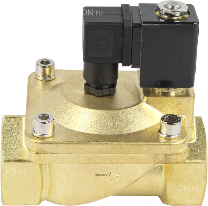 Клапан электромагнитный VS400-NT-NC-24VDC 2″ Ду50 Ру16, соленоидный двухходовой, корпус - латунь, уплотнение - NBR, резьбовой, нормально-закрытый, пилотный, катушка - 24В в Омске