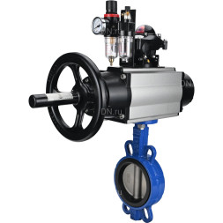 Затвор дисковый поворотный WBV1132N-2W-Fb-H Ду150 Ру16, корпус - чугун GG25, диск - нержавеющая сталь 316L, уплотнение - NBR, с пневмоприводом PA-DA-105-1, пневмораспределителем 4M310-08 DC24V, БКВ APL-210N, БПВ AFC2000
