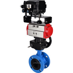 Затвор дисковый поворотный WBV1313E-2W-F-H Ду65 Ру16 фланцевый, корпус - чугун GGG40, диск - чугун GGG40, EPDM, с пневмоприводом PA-DA-105, позиционером YT-1000RSN с обратной связью и ручным дублером MON1-250-T26-ISO