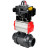 Кран шаровой BV4242E-FP-GRM-ISO Дн100 Ру10 полнопроходной, корпус - НПВХ, шар - НПВХ, уплотнение - EPDM, с пневмоприводом PA-DA-065 и БКВ APL-410N EX в Омске