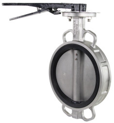 Затвор дисковый поворотный WBV3232V-2W-Fb-H Ду200 Ру16 межфланцевый, корпус - нержавеющая сталь 316L, диск - нержавеющая сталь 316L, уплотнение - VITON, с рукояткой, квадрат 17х17, F10