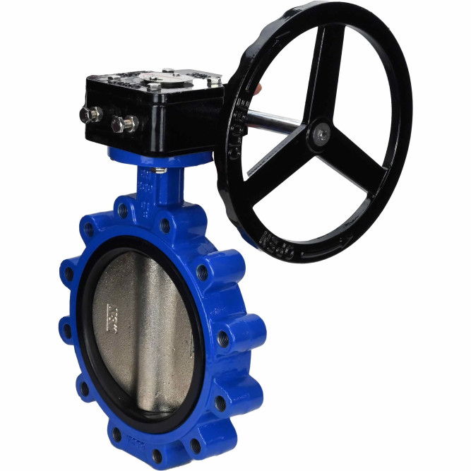 Затвор дисковый поворотный WBV1616N-2W-Fb-R Ду250 Ру16 LUG межфланцевый, корпус - чугун QT450, диск - чугун QT450, уплотнение - NBR, с редуктором в Омске