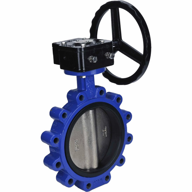 Затвор дисковый поворотный WBV1616N-2W-Fb-R Ду250 Ру16 LUG межфланцевый, корпус - чугун QT450, диск - чугун QT450, уплотнение - NBR, с редуктором в Омске