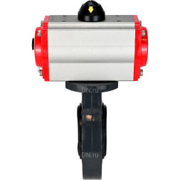 Затвор дисковый поворотный WBV4242E-2W-Fb-ISO Дн125 Ру10 межфланцевый, корпус - НПВХ, диск - НПВХ, уплотнение - EPDM, с пневмоприводом PA-SA-105 и пневмораспределителем 4M310-08 DC24V