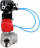 Кран шаровой BV3232P(4pc)-SP-3WL-T-ISO-H Ду50 Ру63 стандартнопроходной, внутренняя резьба, нержавеющая сталь SS316, L-типа, c пн.приводом PA-SA-083 двойного действия и электропневматическим позиционером YT-1000RSN с обратной связью в Омске
