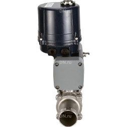 Кран шаровой BV3131P(3pc)-FP-W-ISO-H LONG Ду15 Ру63 полнопроходной, под приварку, корпус - нержавеющая сталь SS304, уплотнение - PTFE, с электроприводом четвертьоборотным QTSA-N-003EM-O0-220VAC с пружинным возвратом