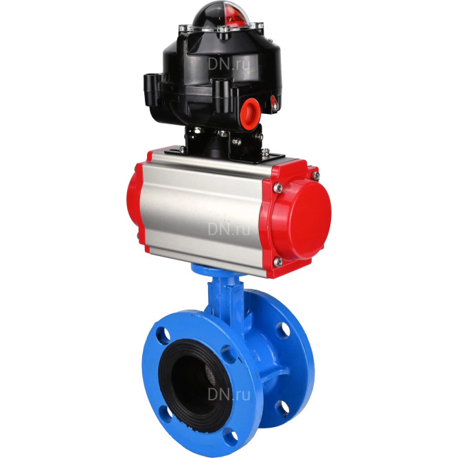 Затвор дисковый поворотный WBV1313E-2W-F-H Ду65 Ру16 фланцевый, корпус - чугун GGG40, диск - чугун GGG40, уплотнение - EPDM, с пневмоприводом PA-DA-105, пневмораспределителем 4M310-08 DC24V и БКВ APL-510N EX в Омске