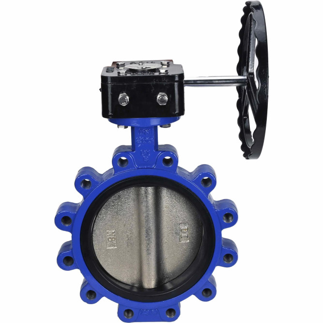 Затвор дисковый поворотный WBV1616N-2W-Fb-R Ду300 Ру16 LUG межфланцевый, корпус - чугун QT450, диск - чугун QT450, уплотнение - NBR, с редуктором в Омске