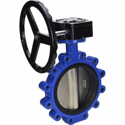 Затвор дисковый поворотный WBV1616N-2W-Fb-R Ду300 Ру16 LUG межфланцевый, корпус - чугун QT450, диск - чугун QT450, уплотнение - NBR, с редуктором