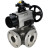 Кран шаровой BV3232P(4pc)-FP-3WL-F Ду100 Ру16 полнопроходной трехходовой, фланцевый, корпус - нержавеющая сталь SS316, с пневмоприводом PA-DA-105-1 двойного действия, пневмораспределителем 4M310-08 DC24V и БКВ APL-210N в Омске