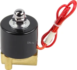 Клапан электромагнитный VS100-ET-NC-220VAC 1/4″ Ду8 Ру10, соленоидный двухходовой, корпус - латунь, уплотнение - EPDM, резьбовой, нормально-закрытый, прямого действия, катушка - 220В