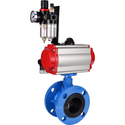 Затвор дисковый поворотный WBV1313E-2W-F-H Ду125 Ру16 фланцевый, корпус - чугун GGG40, диск - чугун GGG40, уплотнение - EPDM, с пневмоприводом PA-DA-130, пневмораспределителем 4M310-08 AC220V и БПВ AFC2000
