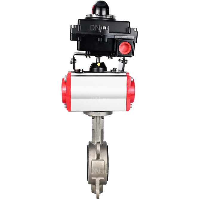 Затвор дисковый поворотный WBV3131N-2W-Fb-H Ду125 Ру16, корпус - нержавеющая сталь 304, диск - нержавеющая сталь 304, уплотнение - NBR, с пневмоприводом PA-SA-140 и БКВ APL-410N EX в Омске