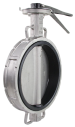 Затвор дисковый поворотный WBV3232V-2W-Fb-H Ду300 Ру16 межфланцевый, корпус - нержавеющая сталь 316L, диск - нержавеющая сталь 316L, уплотнение - VITON, с рукояткой, квадрат 22х22, F10