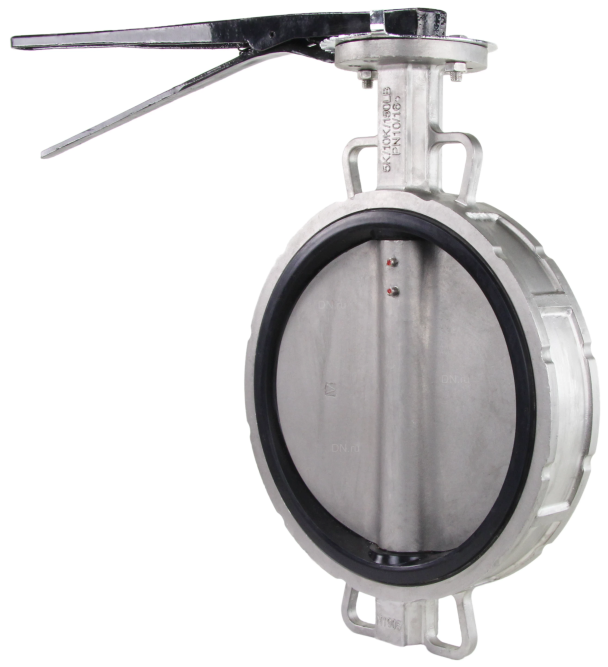 Затвор дисковый поворотный WBV3232V-2W-Fb-H Ду300 Ру16 межфланцевый, корпус - нержавеющая сталь 316L, диск - нержавеющая сталь 316L, уплотнение - VITON, с рукояткой, квадрат 22х22, F10 в Омске