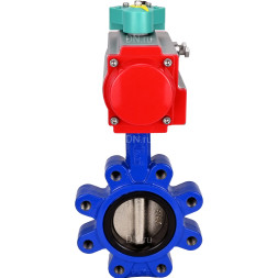 Затвор дисковый поворотный WBV1616N-2W-Fb-H Ду125 Ру16 LUG корпус - чугун QT450, диск - чугун QT450, уплотнение - NBR, с пневмоприводом PA-DA-105 и магнитным переключателем ALS200D