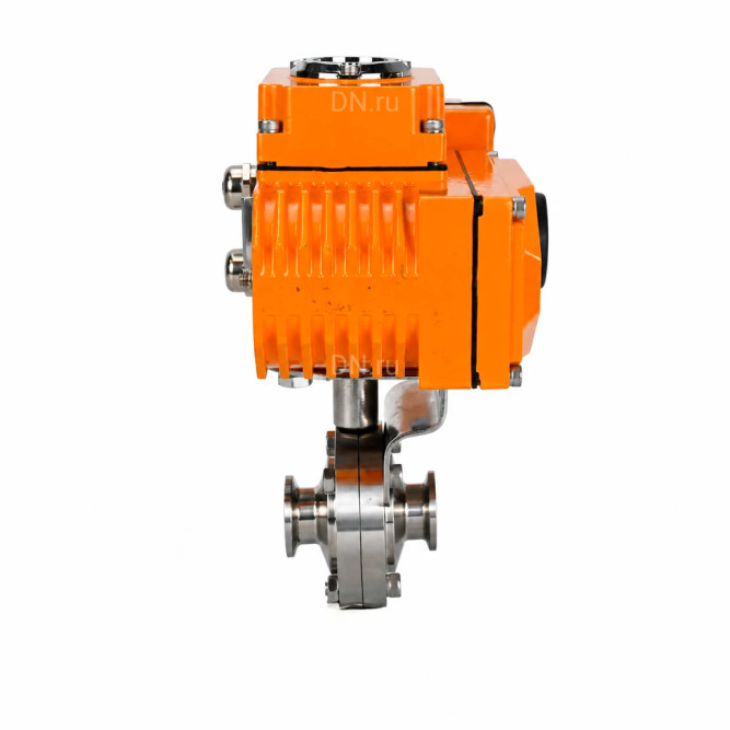 Затвор дисковый поворотный WBV3131E-2W-C-H Ду25 Ру10 кламповый, корпус - пищевая нержавеющая сталь 304, уплотнение - EPDM, с электроприводом QT-N-005EM-B1-220VAC-У1 c датчиком обратной связи и входным управляющим сигналом 0-10В HARK в Омске