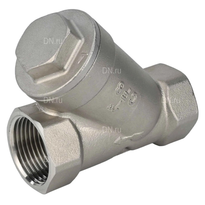 Клапан обратный VCSY3232P-T 1″ 1/4 Ду32 Ру40 Y-образный, резьбовой, пружинный, корпус - нержавеющая сталь 316, диск - нержавеющая сталь 316, уплотнение - PTFE в Омске