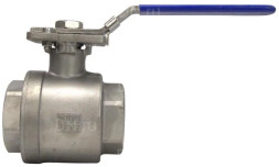 Кран шаровой BV3232P(2pc)-FP-T-ISO-H Ду65 Ру40 полнопроходной двухходовой, нержавеющая сталь 316, внутренняя резьба, уплотнение - PTFE, с ISO-фланцем и рукояткой, 17х17, F07/F10