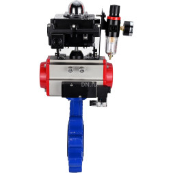 Затвор дисковый поворотный WBV1631E-2W-Fb-H Ду125 Ру16 LUG корпус - чугун QT450, диск - нержавеющая сталь 304, уплотнение - EPDM, с пневмоприводом PA-DA-105, пневмораспределителем 4M310-08 AC220V, БКВ APL-410N EX и БПВ AFC2000