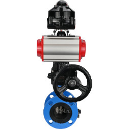 Затвор дисковый поворотный WBV1313E-2W-F-H Ду50 Ру16 фланцевый, корпус - чугун GGG40, диск - чугун GGG40, EPDM, с пневмоприводом PA-DA-105, пневмораспределителем 4V320-08 AC220V, БКВ APL-510N EX и ручным дублером MON1-250-T26-ISO