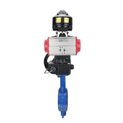 Затвор дисковый поворотный WBV1432N-2W-Fb-H Ду65 Ру16, корпус - чугун GGG50, диск - нержавеющая сталь 316L, уплотнение - NBR, с пневмоприводом PA-DA-065 двойного действия, с БКВ APL-510N EX, с ручным дублером MON1-250-T26-ISO