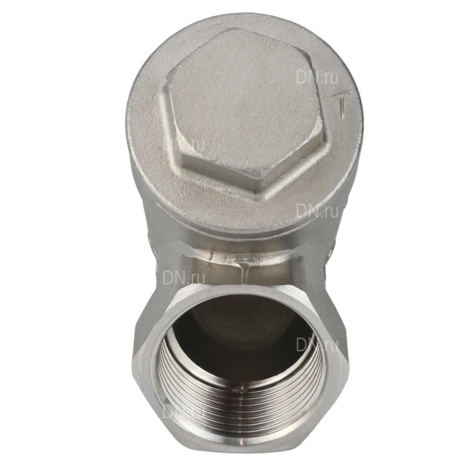 Клапан обратный VCSY3232P-T 1″ 1/2 Ду40 Ру40 Y-образный, резьбовой, пружинный, корпус - нержавеющая сталь 316, диск - нержавеющая сталь 316, уплотнение - PTFE в Омске