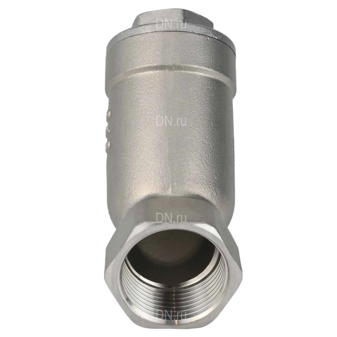 Клапан обратный VCSY3232P-T 1″ 1/2 Ду40 Ру40 Y-образный, резьбовой, пружинный, корпус - нержавеющая сталь 316, диск - нержавеющая сталь 316, уплотнение - PTFE в Омске