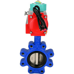 Затвор дисковый поворотный WBV1616N-2W-Fb-H Ду50 Ру16 LUG корпус - чугун QT450, диск - чугун QT450, уплотнение - NBR, с пневмоприводом PA-DA-065 и магнитным переключателем ALS200D