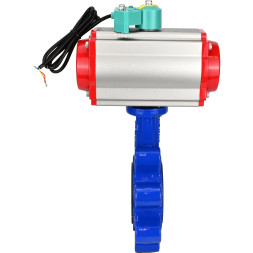 Затвор дисковый поворотный WBV1616N-2W-Fb-H Ду50 Ру16 LUG корпус - чугун QT450, диск - чугун QT450, уплотнение - NBR, с пневмоприводом PA-DA-065 и магнитным переключателем ALS200D