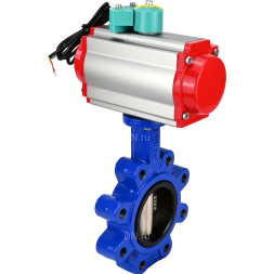 Затвор дисковый поворотный WBV1616N-2W-Fb-H Ду50 Ру16 LUG корпус - чугун QT450, диск - чугун QT450, уплотнение - NBR, с пневмоприводом PA-DA-065 и магнитным переключателем ALS200D