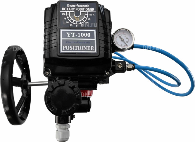 Кран шаровой BV3232P(4pc)-SP-3WL-T-ISO-H Ду20 Ру63 стандартнопроходной, внутренняя резьба, нерж. сталь SS316 SS316, L-типа, с пн.приводом PA-DA-065, ручным дублером MON1-250-T26-ISO и электропневматич. позиционером YT-1000RSN с обратной связью в Омске