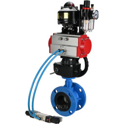 Затвор дисковый поворотный WBV1313E-2W-F-H Ду125 Ру16 фланцевый, корпус - чугун GGG40, диск - чугун GGG40, EPDM, с пневмоприводом PA-DA-130, пневмораспределителем 4V320-10 AC220V, БКВ APL-510N EX, ручным дублером MON1-250-T26-ISO и БПВ AFC2000