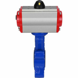 Затвор дисковый поворотный WBV1616N-2W-Fb-H Ду65 Ру16 LUG корпус - чугун QT450, диск - чугун QT450, уплотнение - NBR, с пневмоприводом PA-SA-105 и пневмораспределителем 4M310-08 DC24V