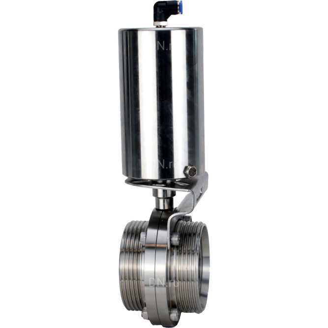 Затвор дисковый поворотный WBV3131S-2W-T-H Ду50 Ру10 резьбовой, пищевая нержавеющая сталь 304, уплотнение – Silicon, с пневмоприводом PA-SA-85 с возвратными пружинами в Омске