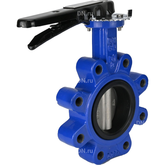 Затвор дисковый поворотный WBV1631E-2W-Fb-H Ду100 Ру16 LUG межфланцевый, корпус - чугун QT450, диск - нержавеющая сталь 304, уплотнение - EPDM, с рукояткой в Омске