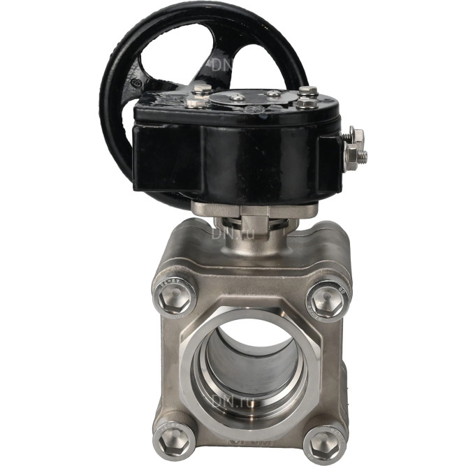 Кран шаровой BV3232P(3pc)-FP-SW-ISO-H Ду50 Ру63 полнопроходной, корпус - нержавеющая сталь SS316, под приварку, с редуктором RDN RQN3-150Z-T24 в Омске