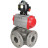 Кран шаровой BV3232P(4pc)-FP-3WL-F Ду20 Ру16 полнопроходной трехходовой, фланцевый, корпус - нержавеющая сталь SS316, с пневмоприводом PA-SA-065 с возвратными пружинами и БКВ APL-510N EX в Омске