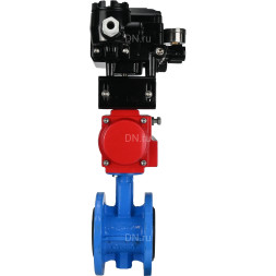 Затвор дисковый поворотный WBV1313E-2W-F-H Ду65 Ру16 фланцевый, корпус - чугун GGG40, диск - чугун GGG40, уплотнение - EPDM, с пневмоприводом PA-DA-105 и позиционером YT-1000RSN с обратной связью